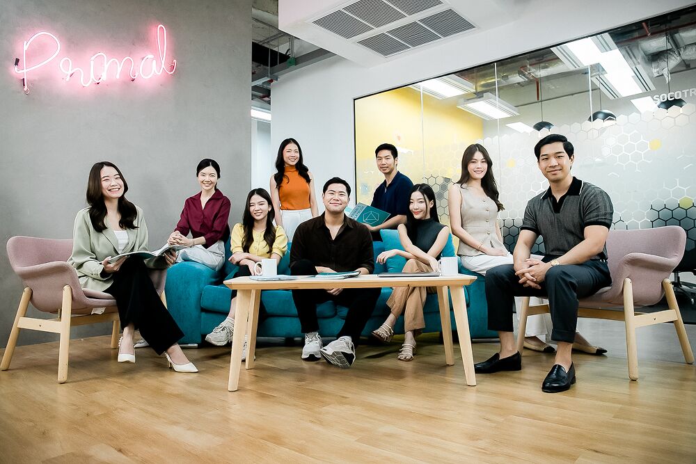 The Primal team gathered in the office lounge